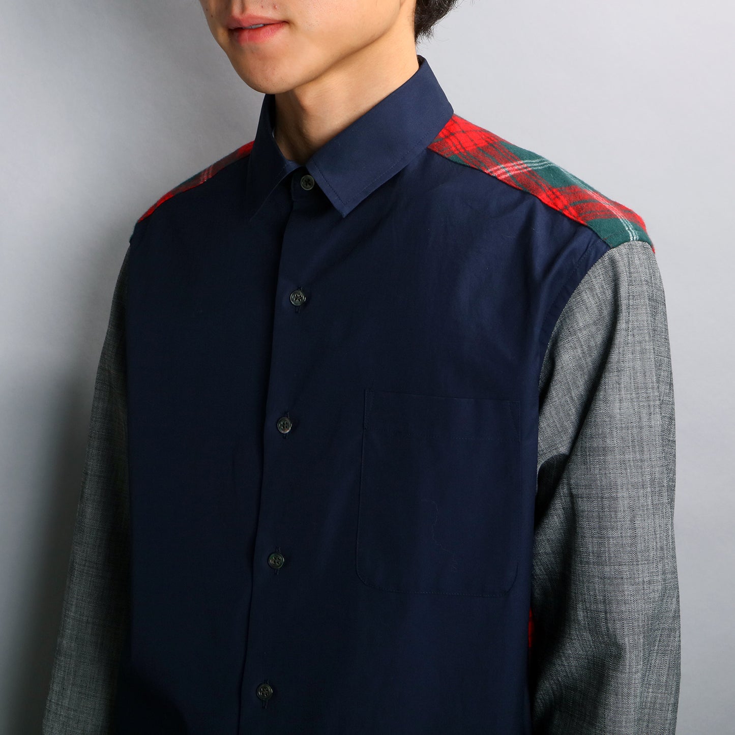 [UNISEX] 202112 GREY NAVY SHIRT（ユニセックスシャツ）