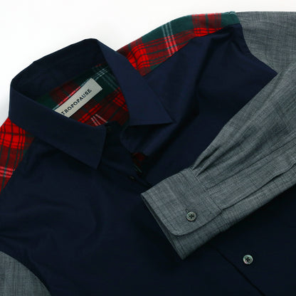 [UNISEX] 202112 GREY NAVY SHIRT（ユニセックスシャツ）