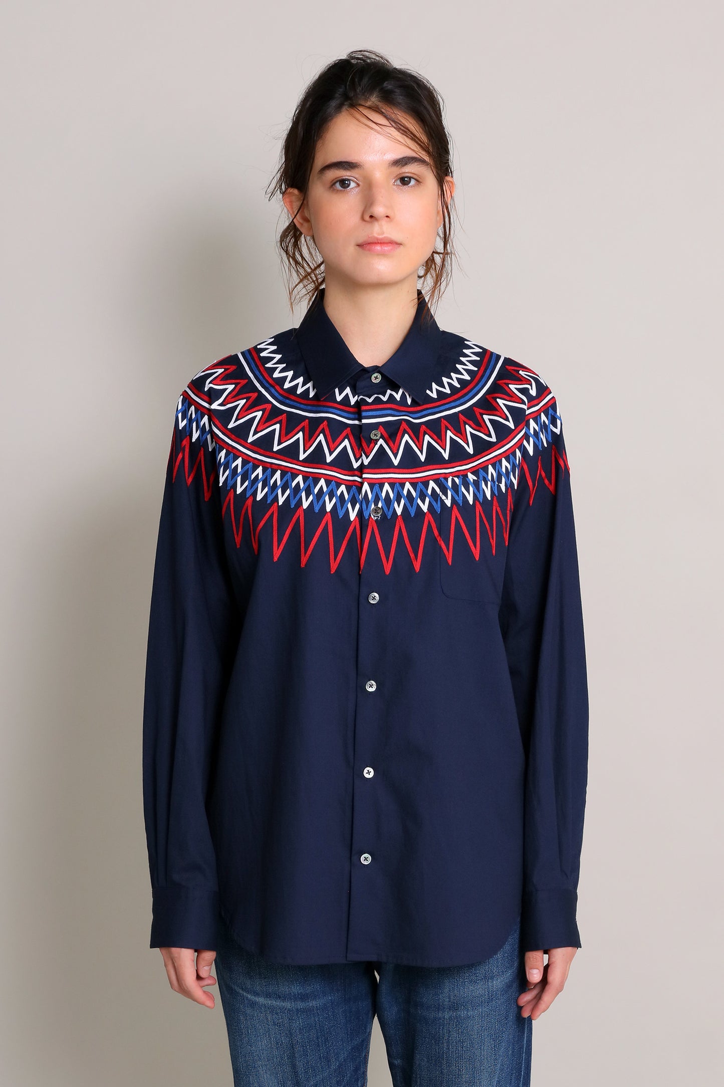 [PREMIUM] 202112 RIBBON  NAVY SHIRT（ユニセックスシャツ）