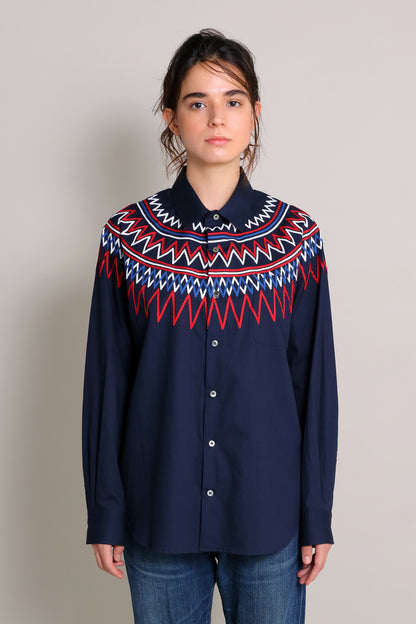 [PREMIUM] 202112 RIBBON  NAVY SHIRT（ユニセックスシャツ）