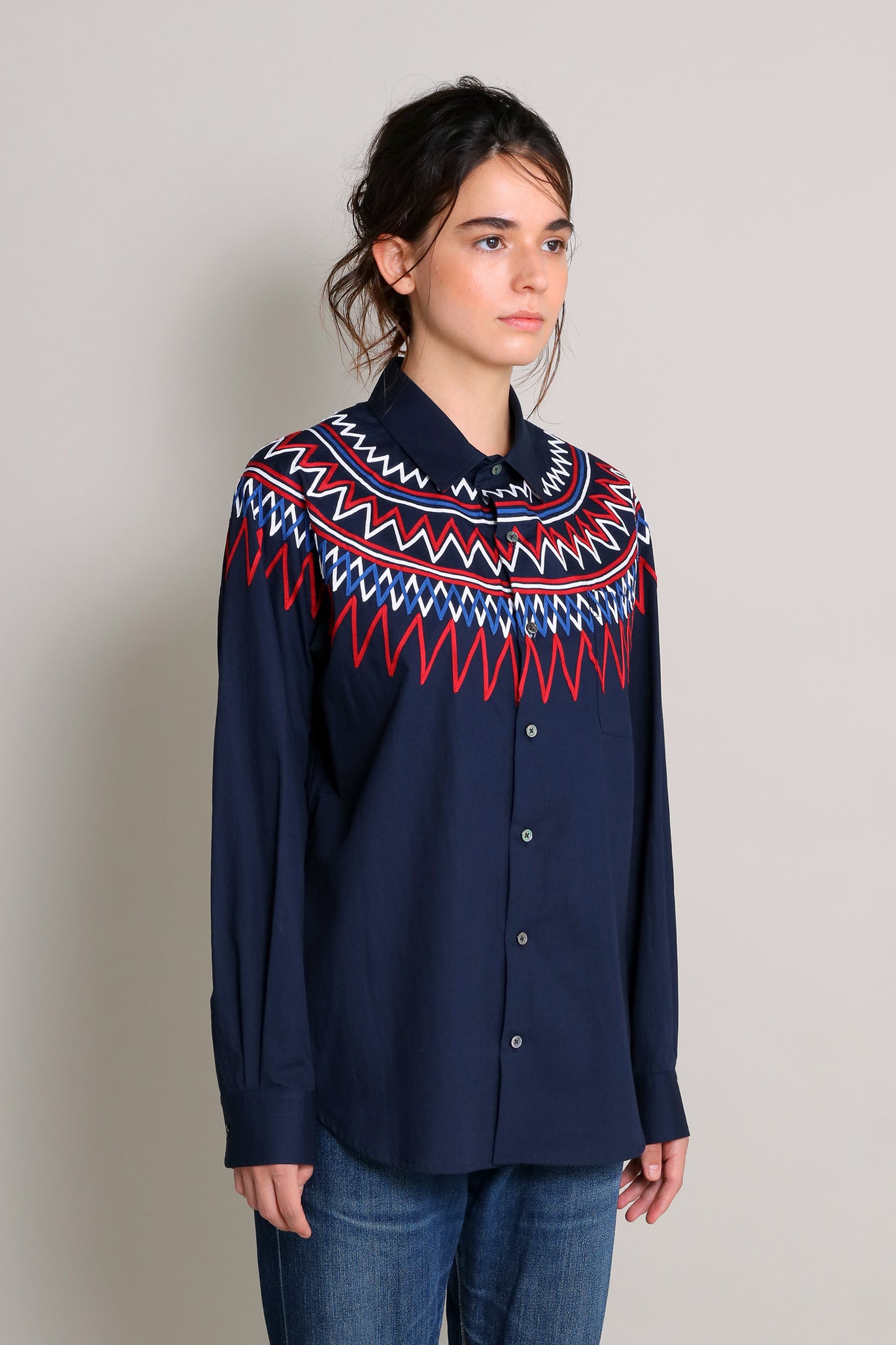 [PREMIUM] 202112 RIBBON  NAVY SHIRT（ユニセックスシャツ）