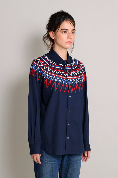 [PREMIUM] 202112 RIBBON  NAVY SHIRT（ユニセックスシャツ）