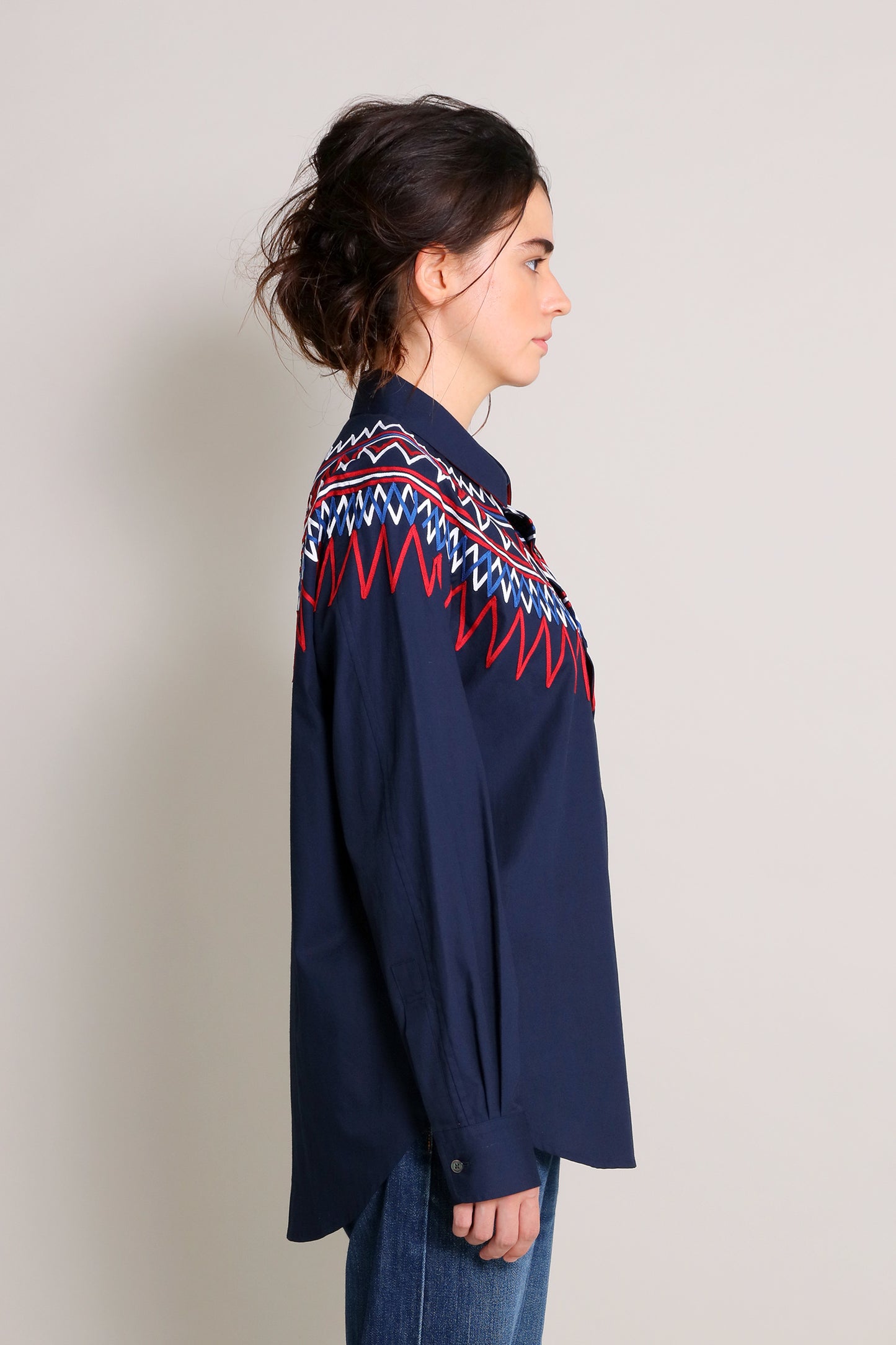 [PREMIUM] 202112 RIBBON  NAVY SHIRT（ユニセックスシャツ）