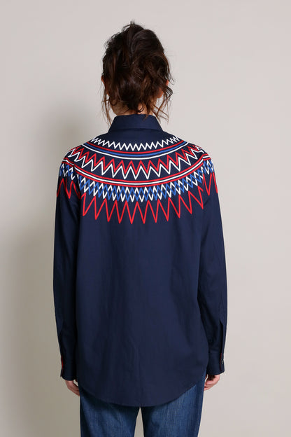 [PREMIUM] 202112 RIBBON  NAVY SHIRT（ユニセックスシャツ）