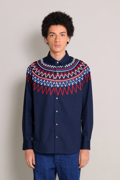 [PREMIUM] 202112 RIBBON  NAVY SHIRT（ユニセックスシャツ）