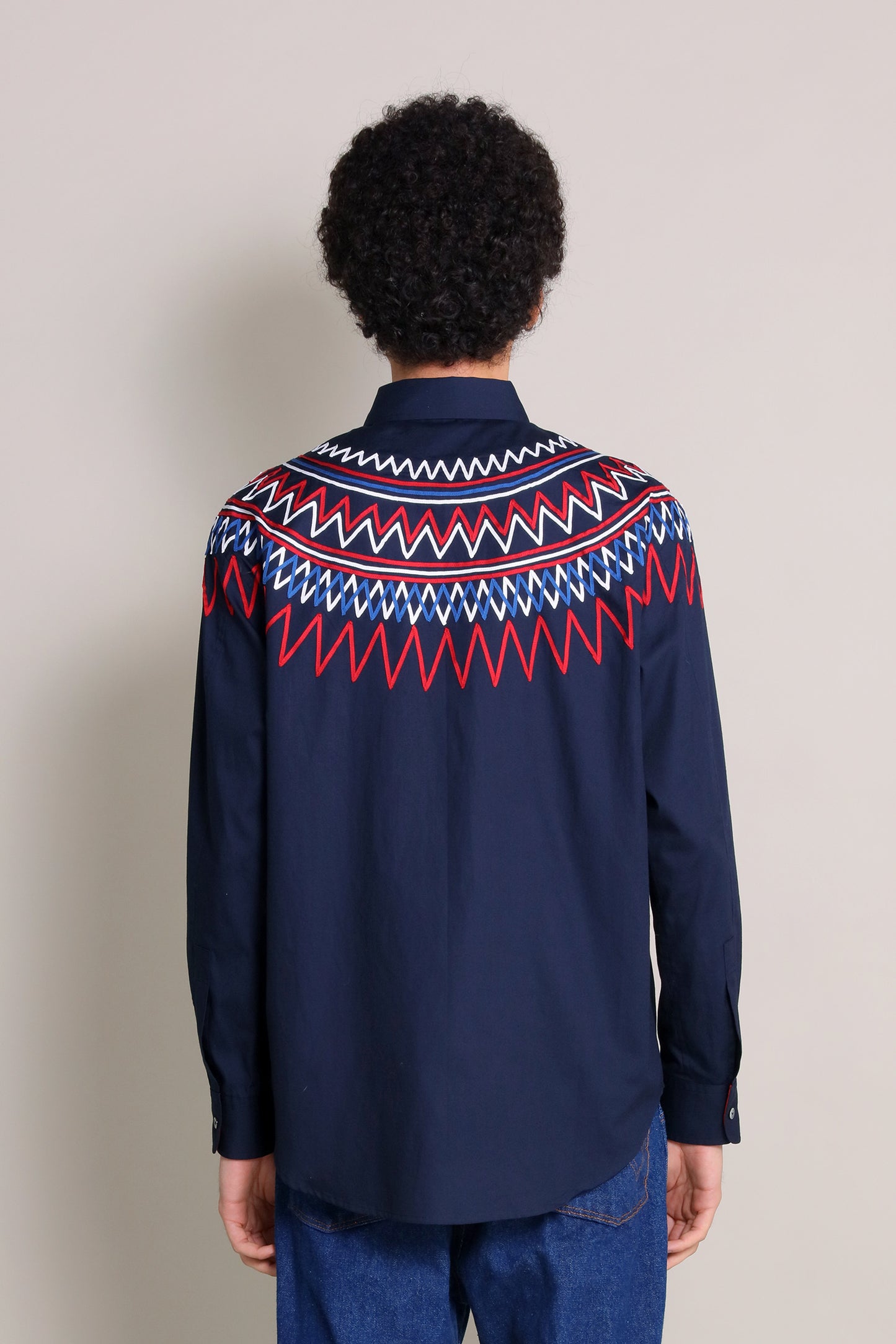 [PREMIUM] 202112 RIBBON  NAVY SHIRT（ユニセックスシャツ）