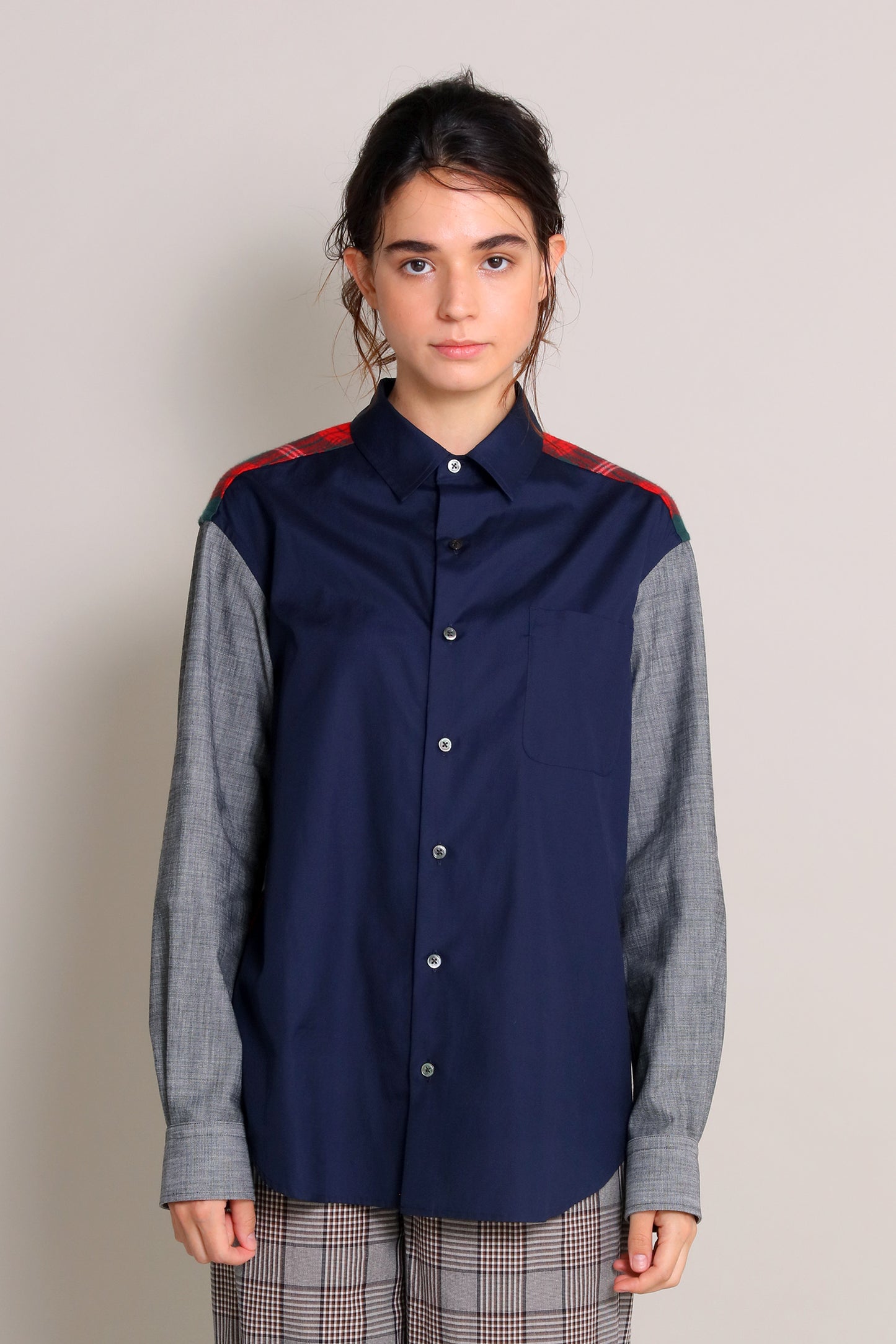 [UNISEX] 202112 GREY NAVY SHIRT（ユニセックスシャツ）