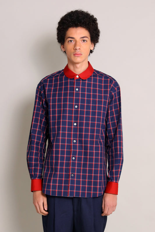 [UNISEX] 202112 ROUND NAVY  SHIRT（ユニセックスシャツ）