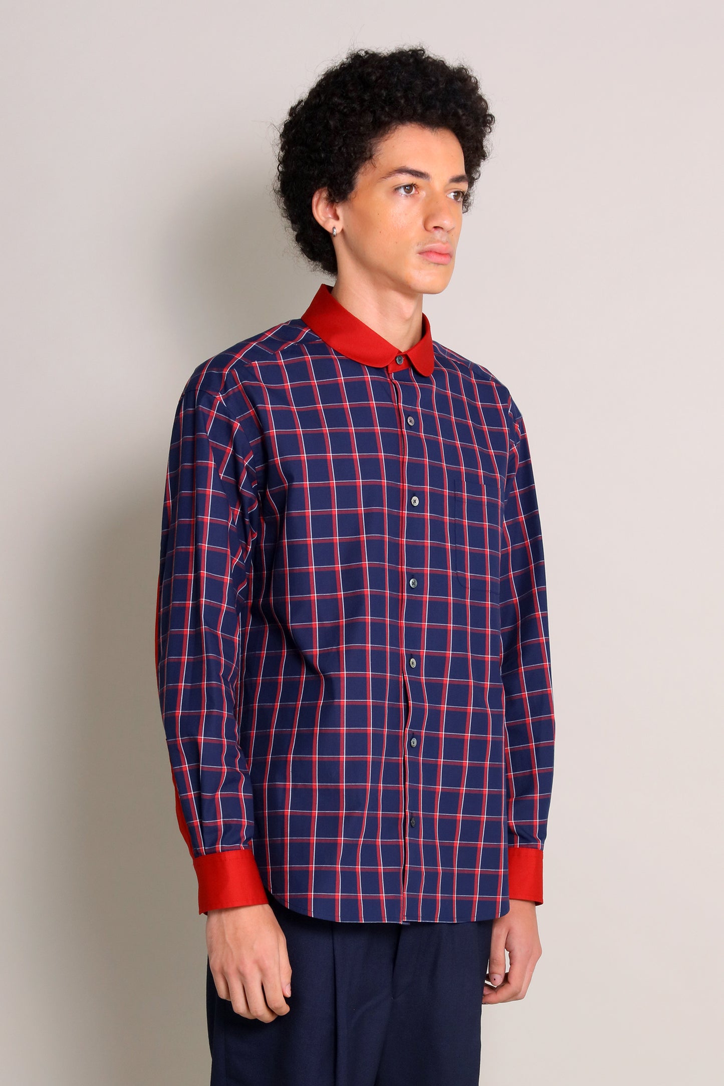 [UNISEX] 202112 ROUND NAVY  SHIRT（ユニセックスシャツ）