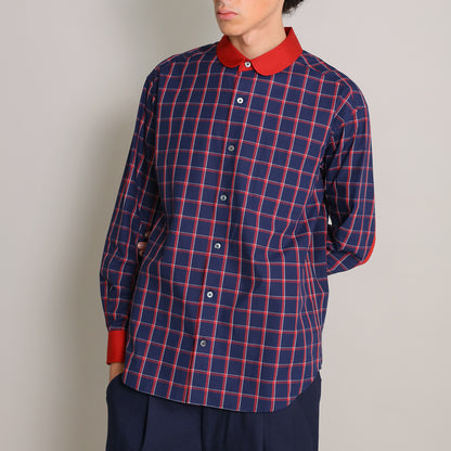 [UNISEX] 202112 ROUND NAVY  SHIRT（ユニセックスシャツ）