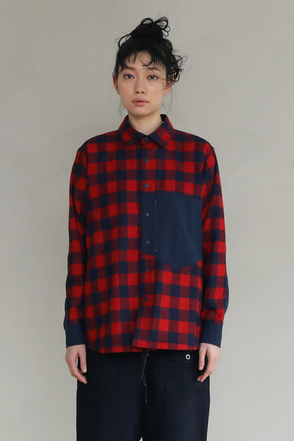 [UNISEX] 202201  INDIGO×RED（ユニセックスシャツ）