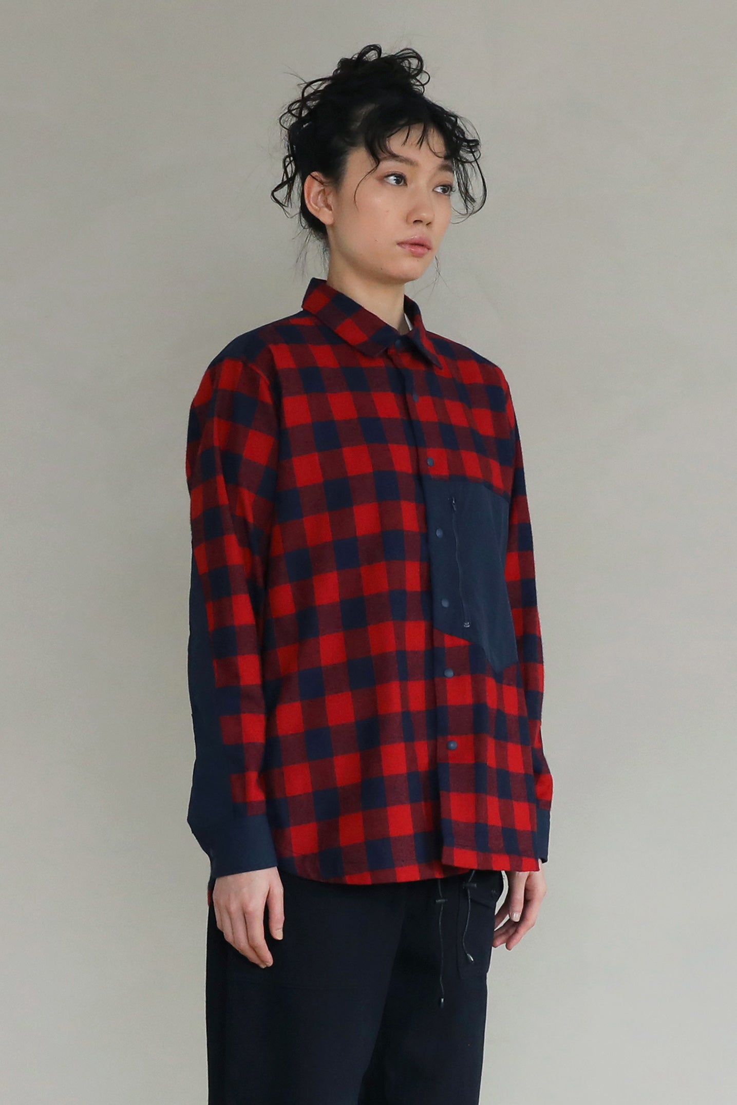 [UNISEX] 202201  INDIGO×RED（ユニセックスシャツ）