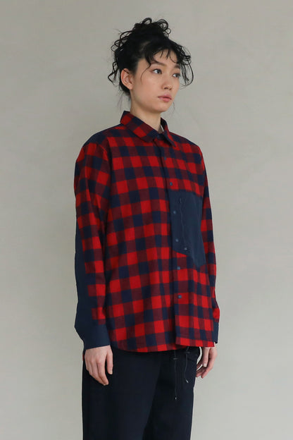 [UNISEX] 202201  INDIGO×RED（ユニセックスシャツ）