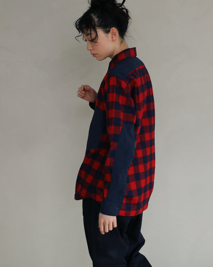 [UNISEX] 202201  INDIGO×RED（ユニセックスシャツ）
