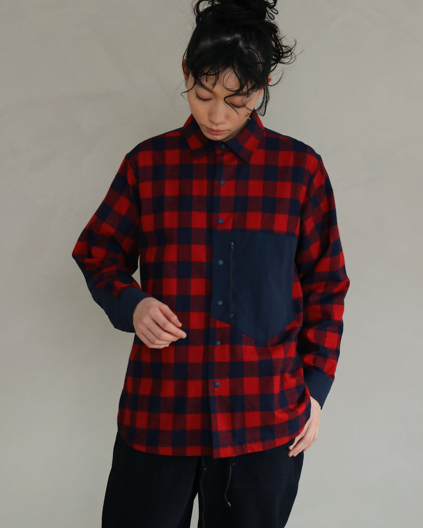 [UNISEX] 202201  INDIGO×RED（ユニセックスシャツ）
