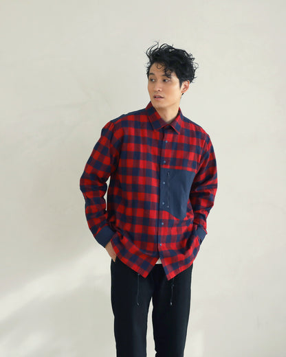 [UNISEX] 202201  INDIGO×RED（ユニセックスシャツ）
