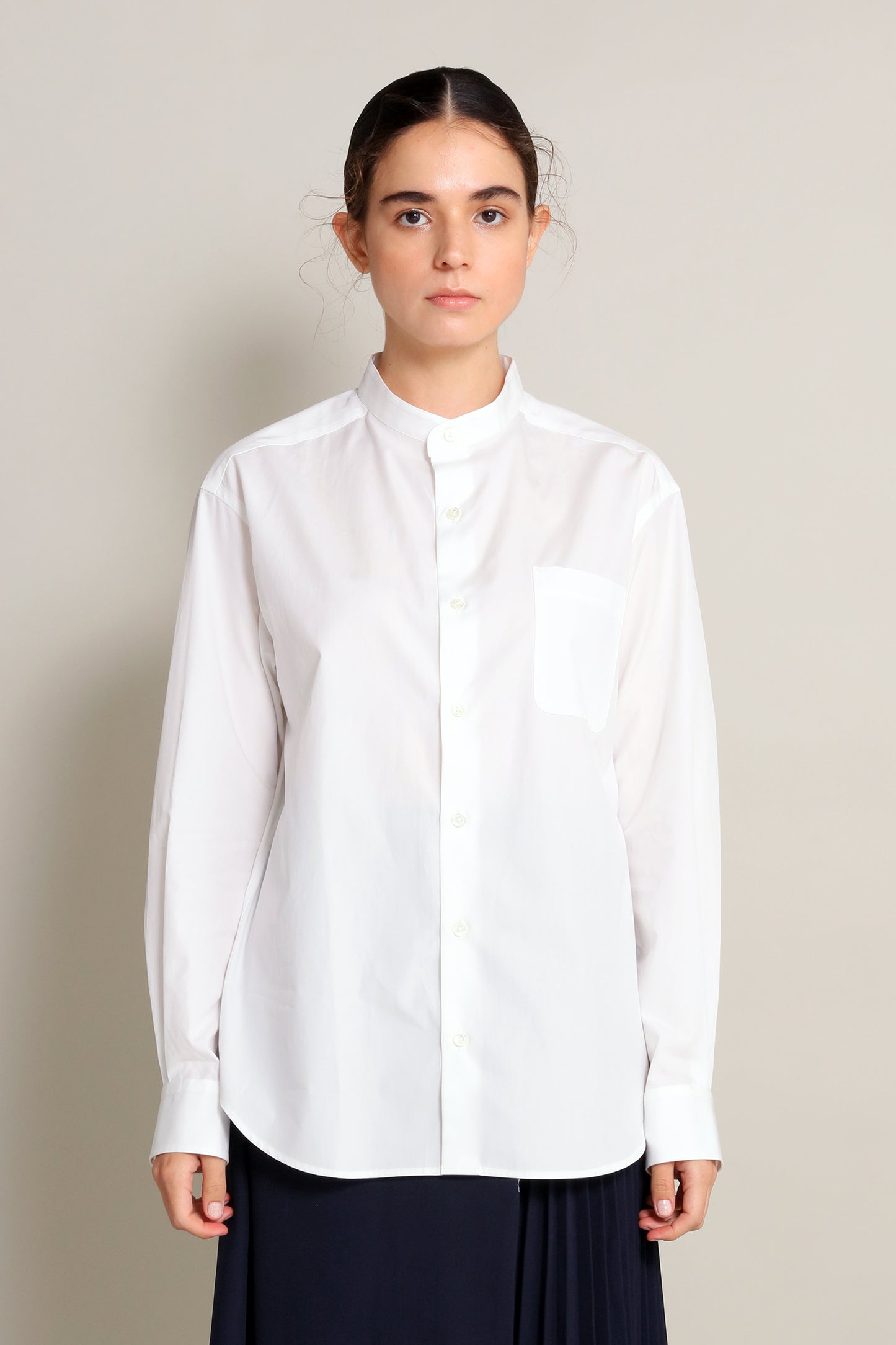 [Unisex] THE WHITE SHIRT (STAND COLLAR)