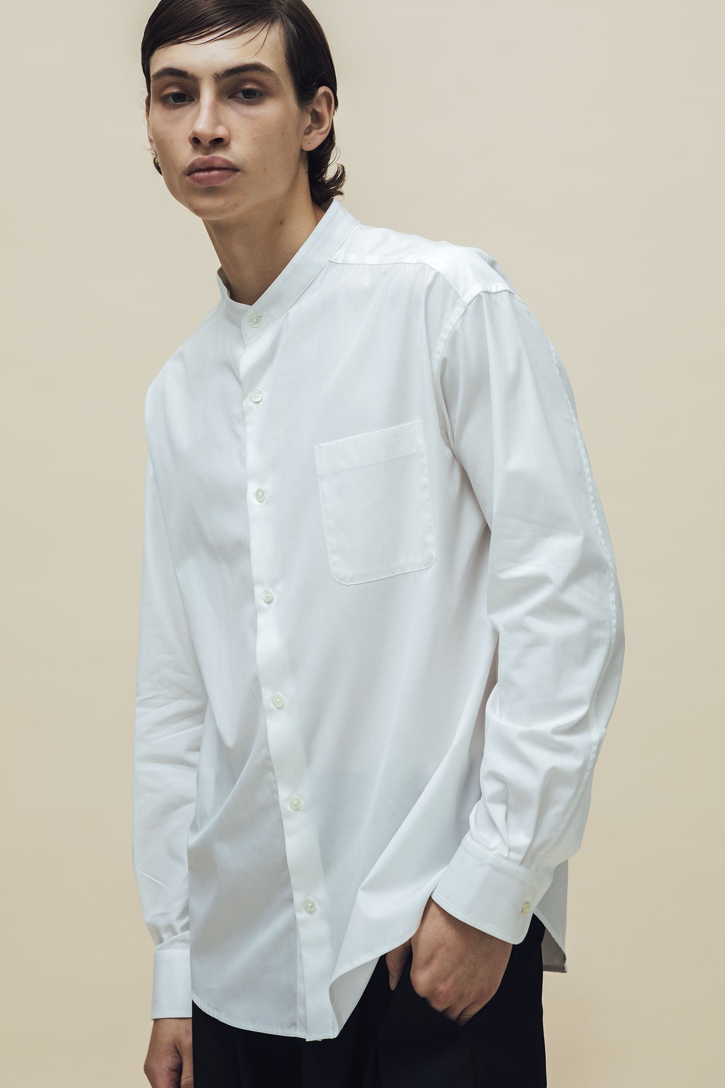 [Unisex] THE WHITE SHIRT (STAND COLLAR)